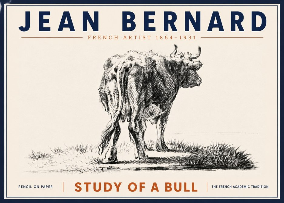 Jean Bernard Study of a Bull V No6 - Juliste