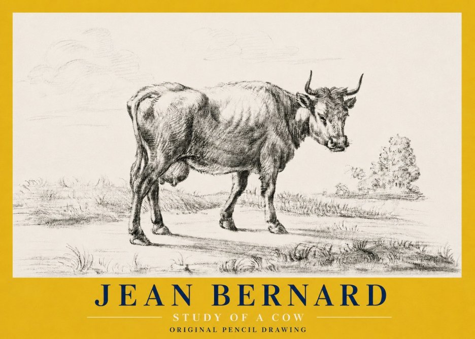 Jean Bernard Study of a Cow XII No4 - Juliste