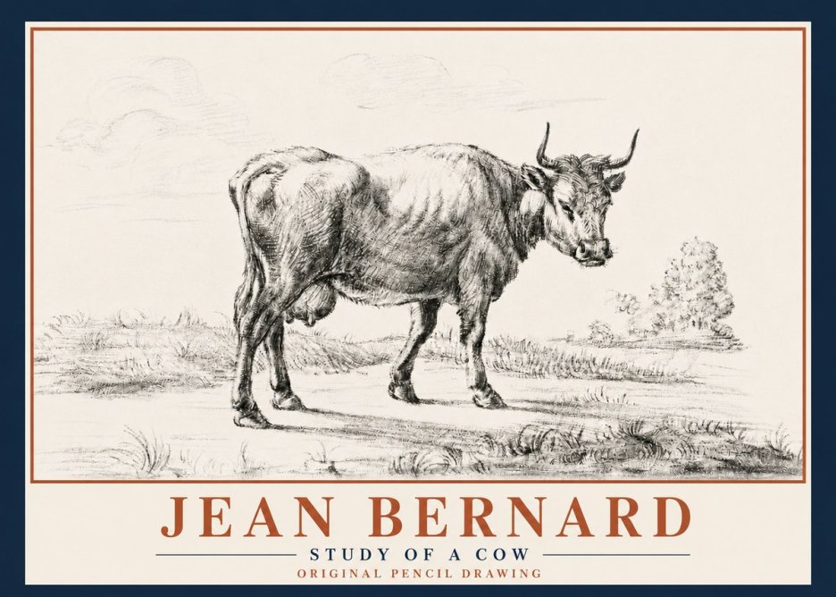 Jean Bernard Study of a Cow XII No5 - Juliste