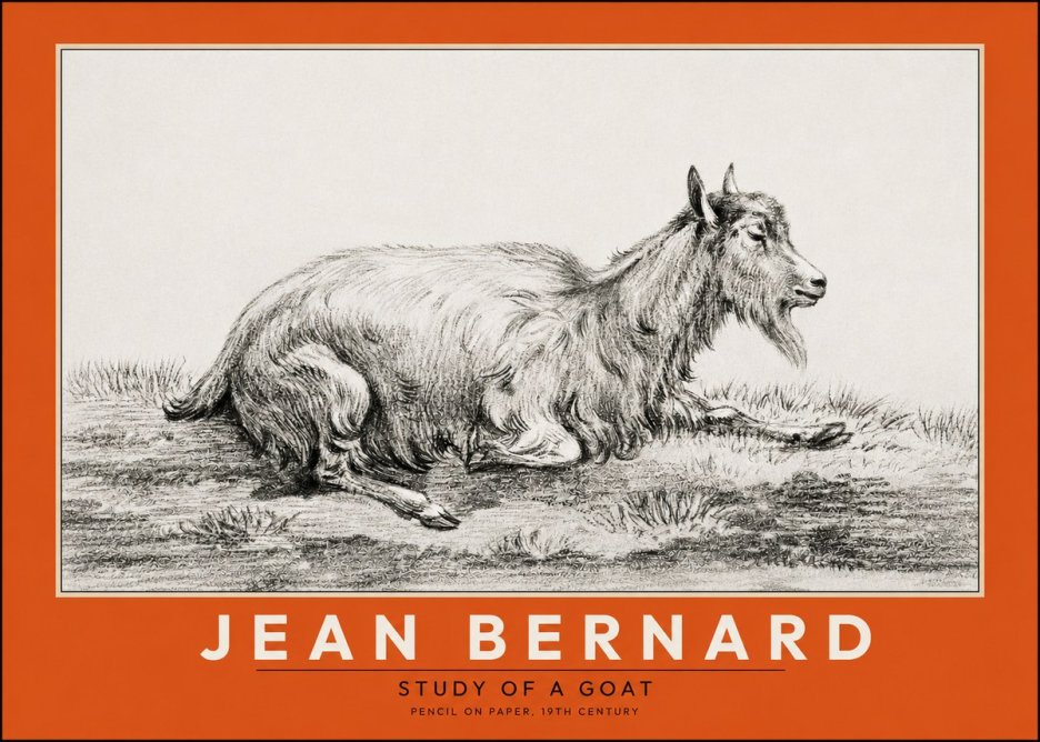 Jean Bernard Study of a Goat V No2 - Juliste