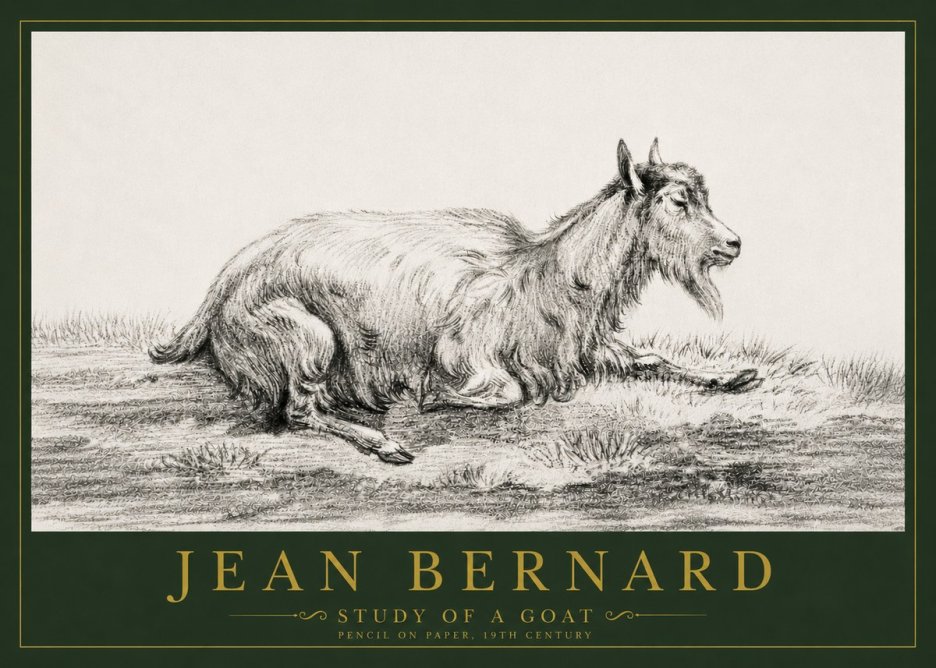 Jean Bernard Study of a Goat V No4 - Juliste