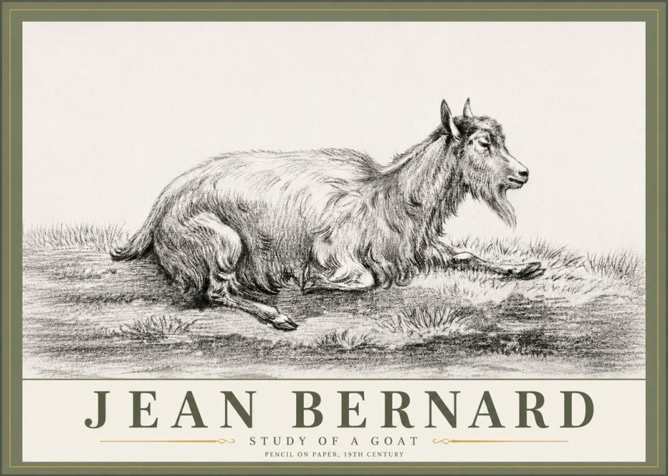 Jean Bernard Study of a Goat V No6 - Juliste