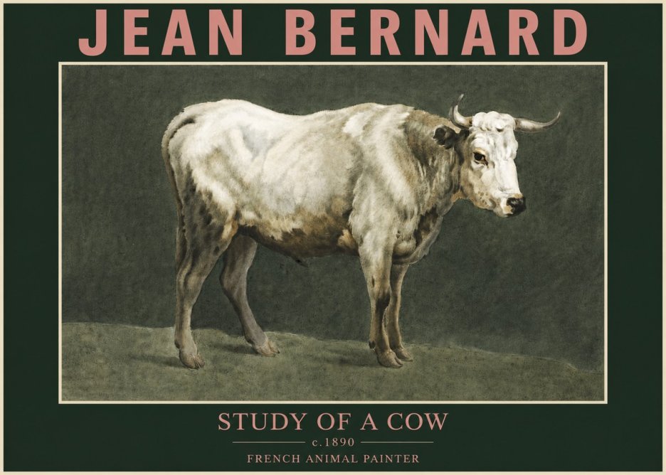 Jean Bernard Study of a Cow C. 1890 No3 - Juliste