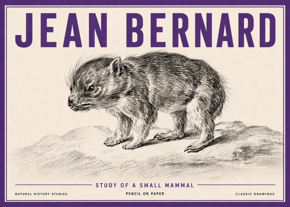 Jean Bernard Study of a Small Mammal No5 - Juliste