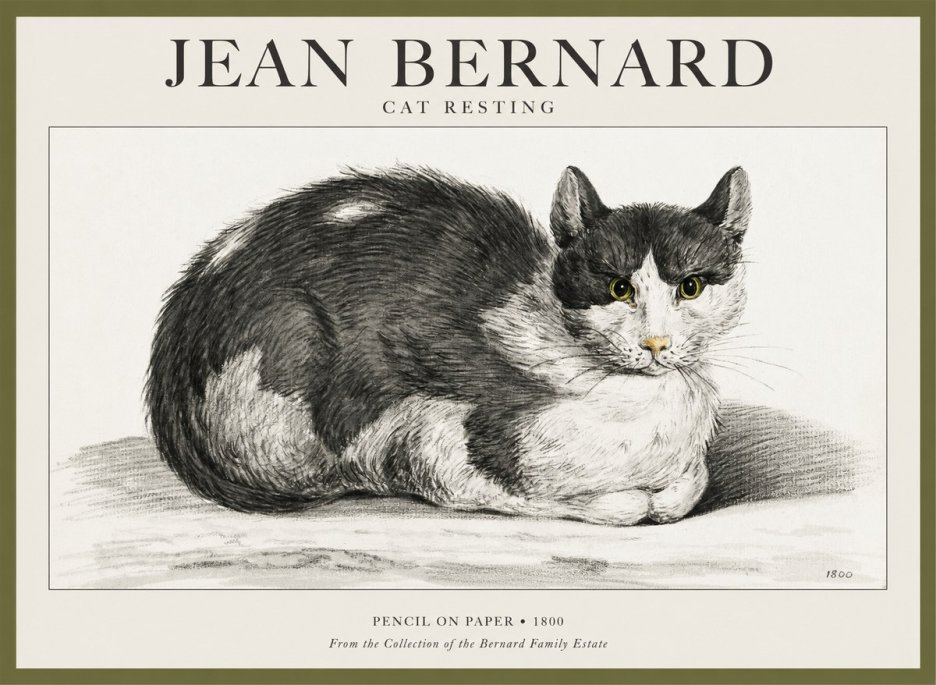 Jean Bernard Cat Resting No1 - Juliste