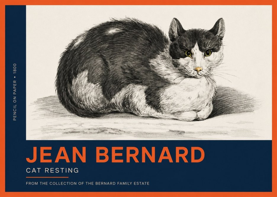 Jean Bernard Cat Resting No2 - Juliste