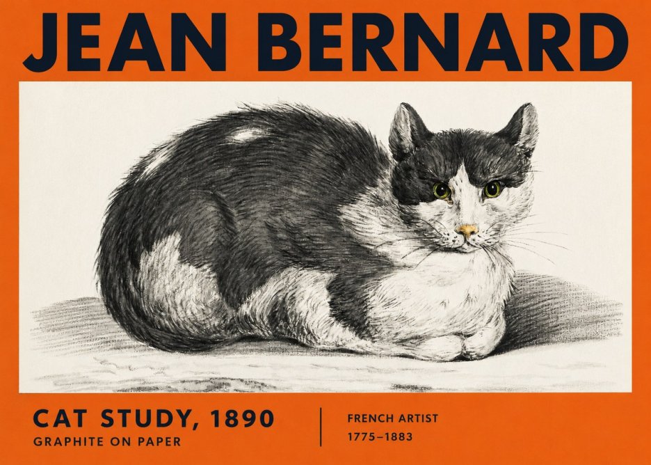 Jean Bernard Cat Resting No4 - Juliste