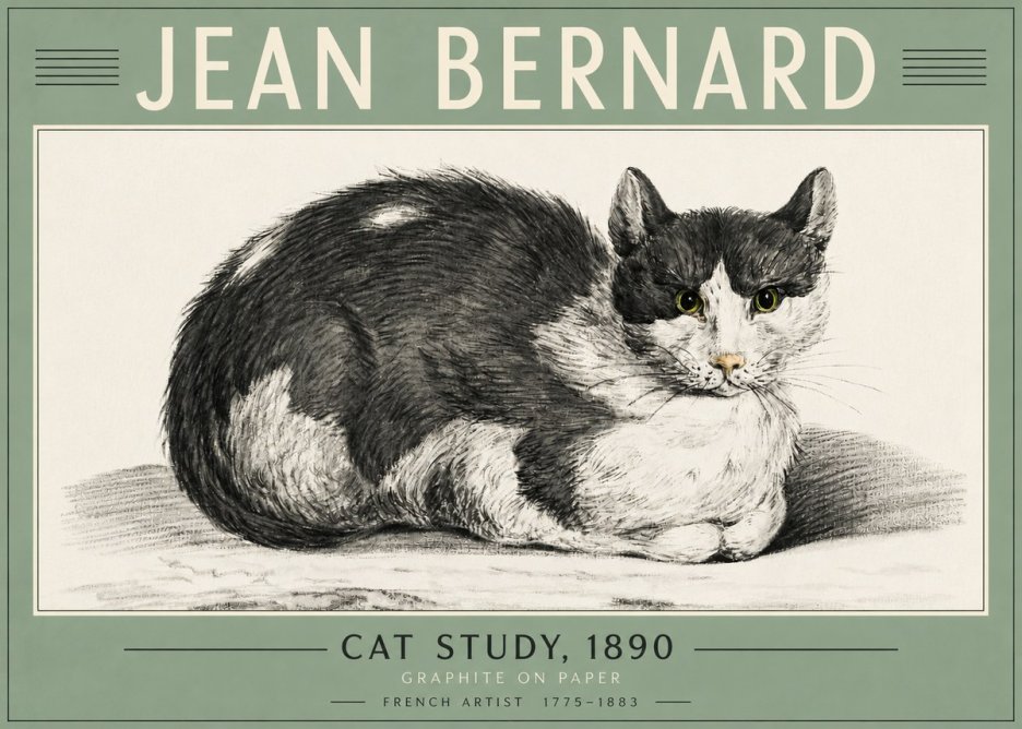 Jean Bernard Cat Resting No5 - Juliste