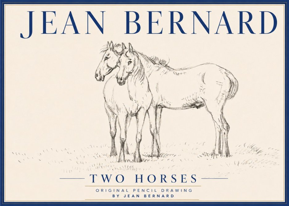 Jean Bernard Two Horses I No6 - Juliste
