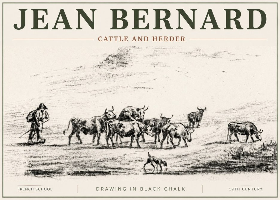 Jean Bernard Cattle and Herder No4 - Juliste