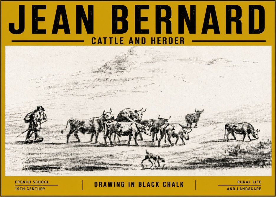 Jean Bernard Cattle and Herder No5 - Juliste