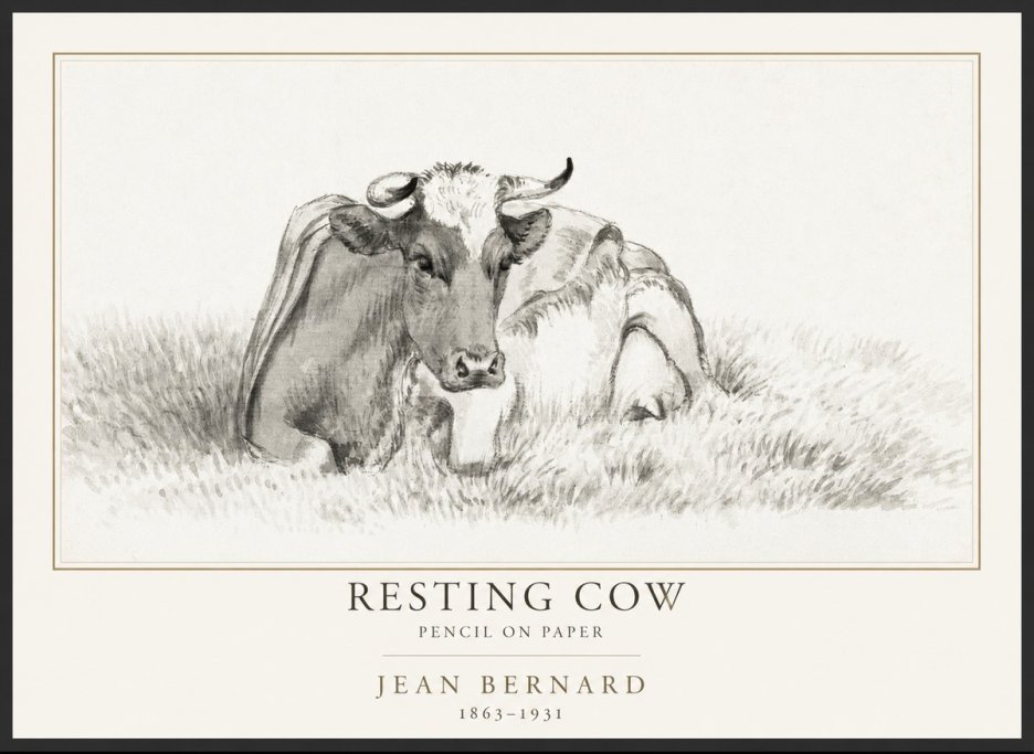 Jean Bernard Resting Cow IV No1 - Juliste