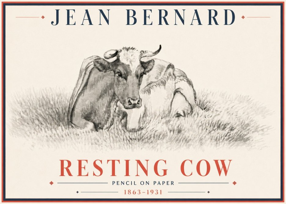 Jean Bernard Resting Cow IV No5 - Juliste