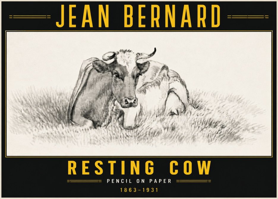 Jean Bernard Resting Cow IV No6 - Juliste