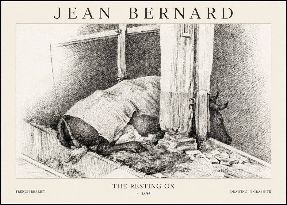 Jean Bernard The Resting Ox No1 - Juliste
