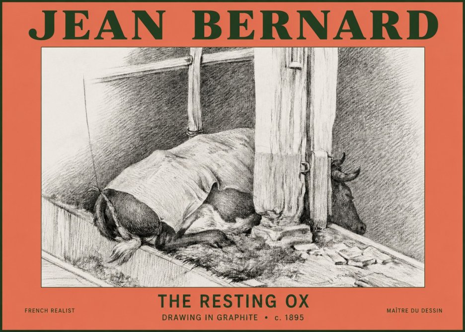 Jean Bernard The Resting Ox No2 - Juliste