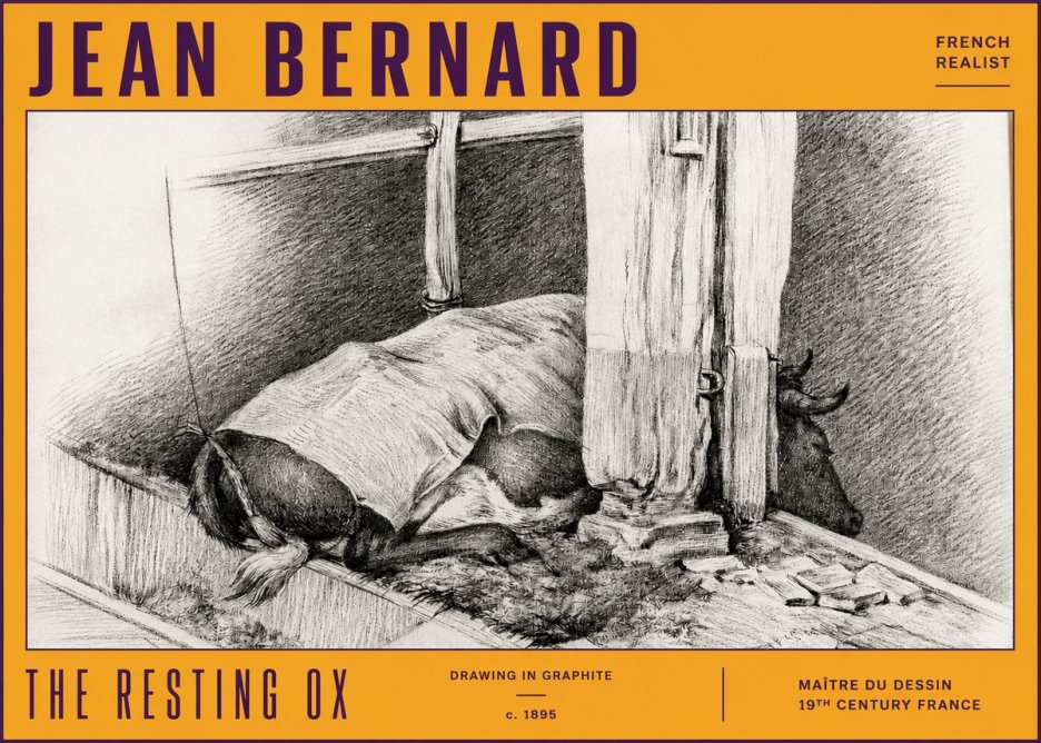 Jean Bernard The Resting Ox No4 - Juliste