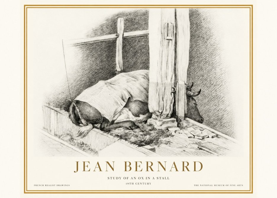 Jean Bernard The Resting Ox No5 - Juliste