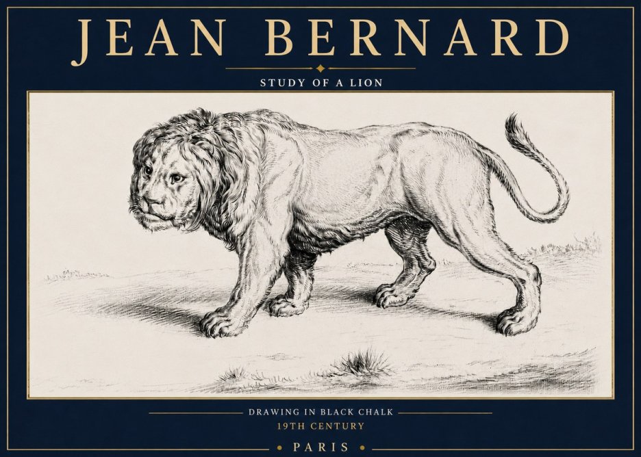 Jean Bernard Study of a Lion II No4 - Juliste