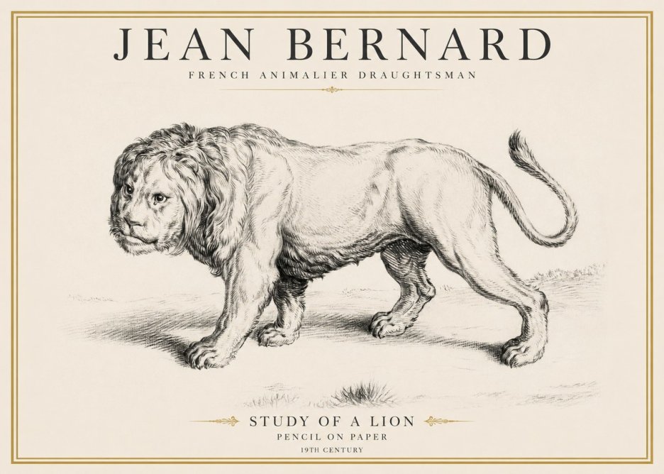 Jean Bernard Study of a Lion II No6 - Juliste