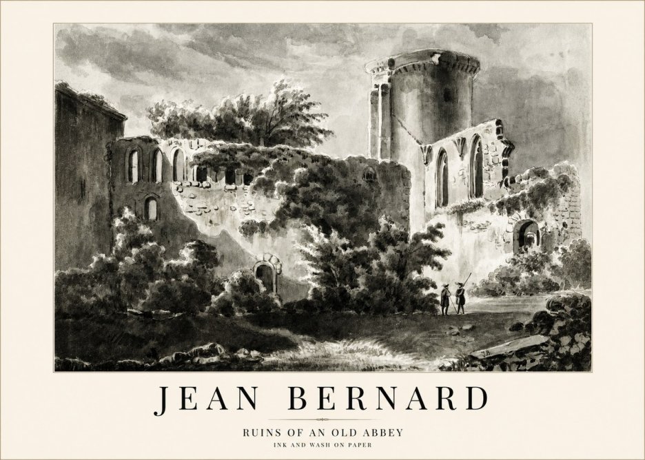 Jean Bernard Ruins of an Old Abbey No1 - Juliste