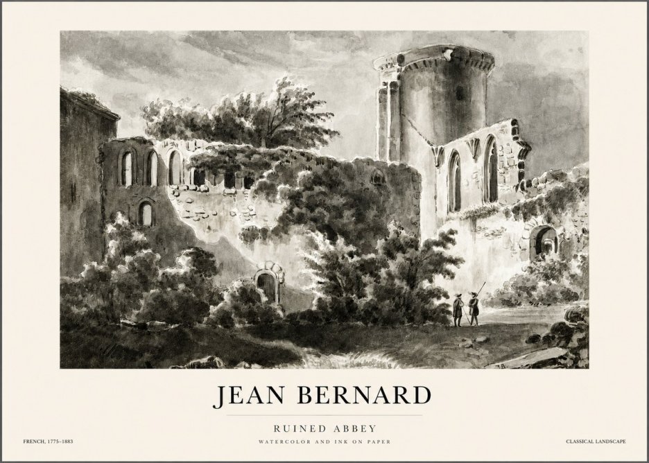 Jean Bernard Ruins of an Old Abbey No2 - Juliste