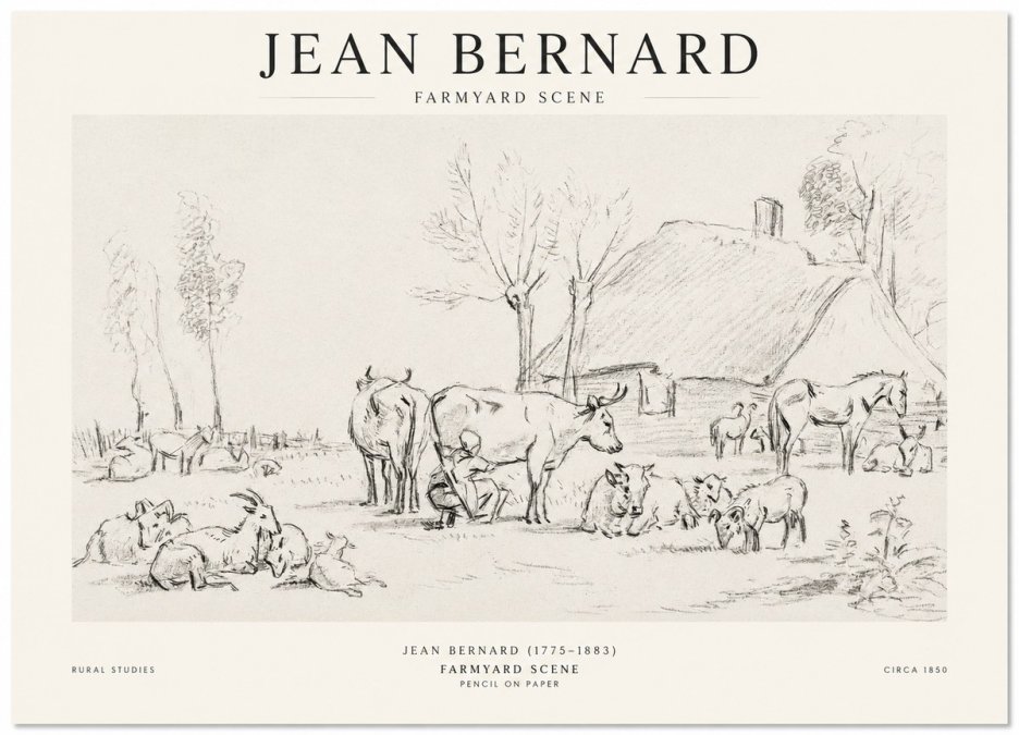 Jean Bernard Farmyard Scene No1 - Juliste