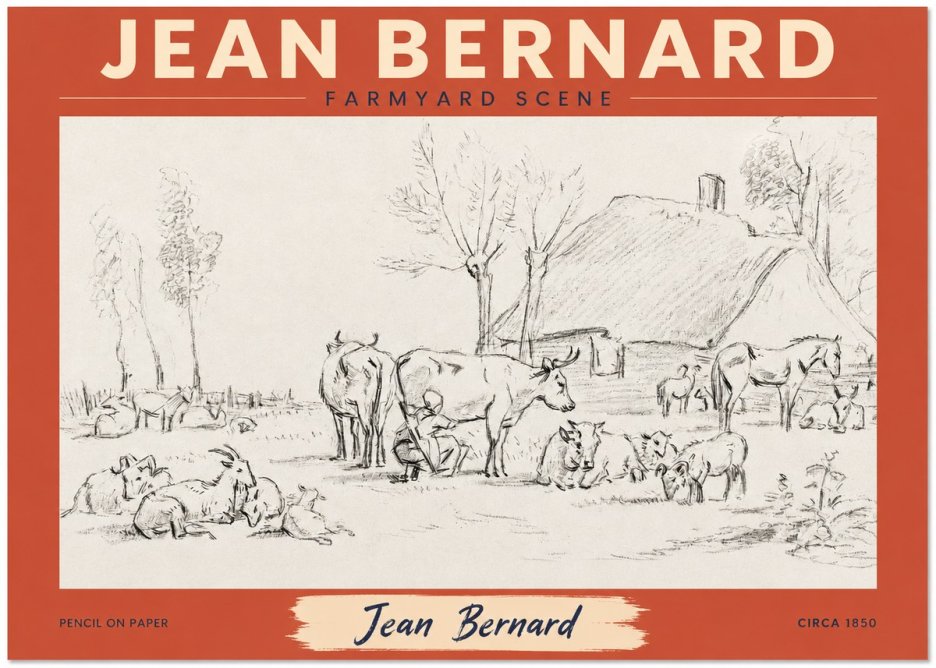 Jean Bernard Farmyard Scene No2 - Juliste