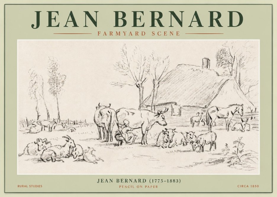 Jean Bernard Farmyard Scene No3 - Juliste