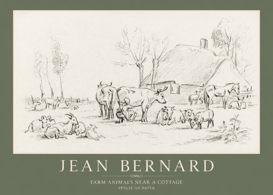 Jean Bernard Farmyard Scene No4 - Juliste