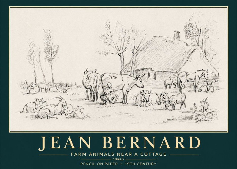 Jean Bernard Farmyard Scene No6 - Juliste