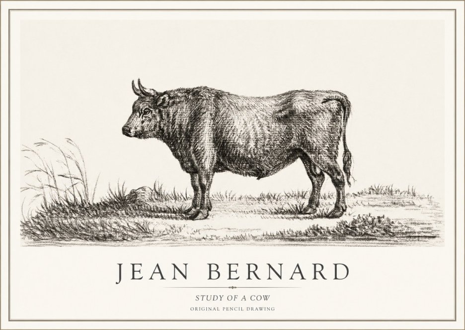 Jean Bernard Study of a Cow XIII No1 - Juliste