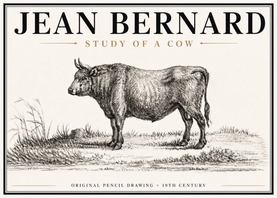 Jean Bernard Study of a Cow XIII No6 - Juliste