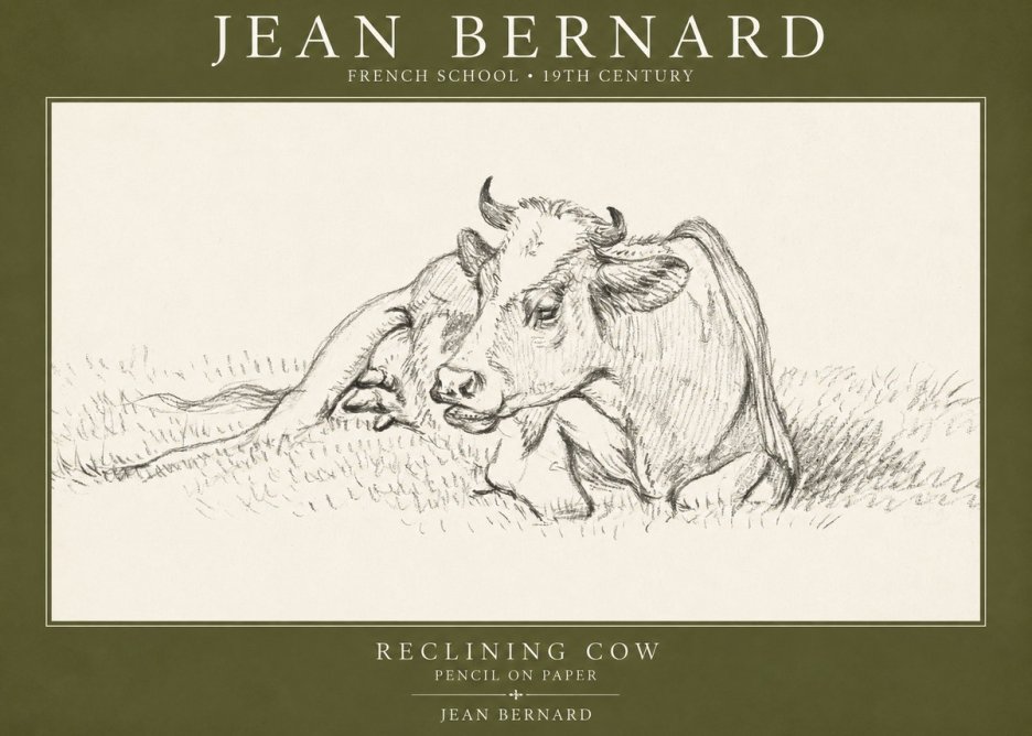 Jean Bernard Reclining Cow III No1 - Juliste