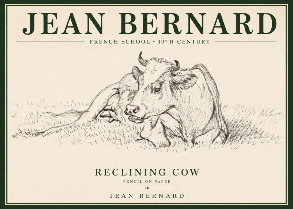 Jean Bernard Reclining Cow III No4 - Juliste
