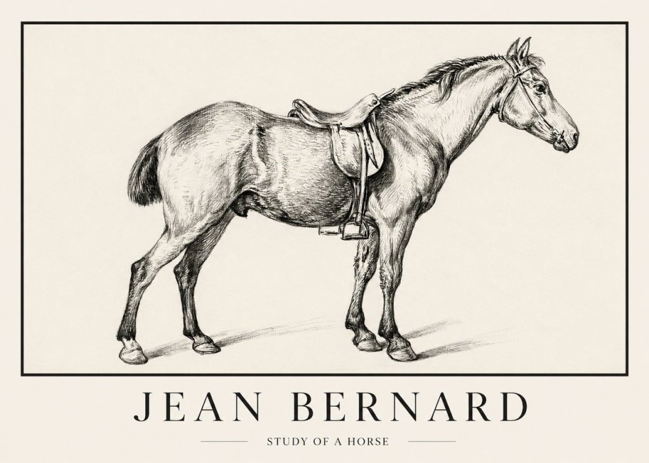 Jean Bernard Study of a Horse X No1 - Juliste