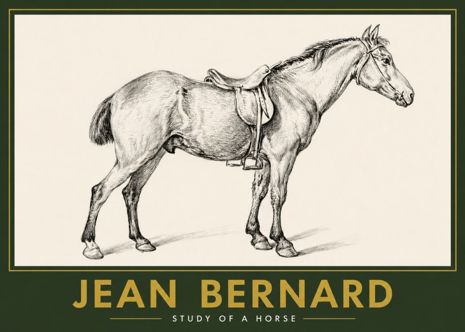 Jean Bernard Study of a Horse X No2 - Juliste
