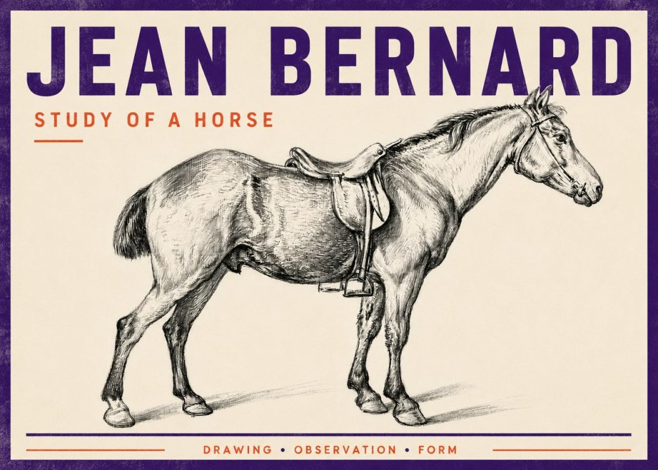 Jean Bernard Study of a Horse X No5 - Juliste
