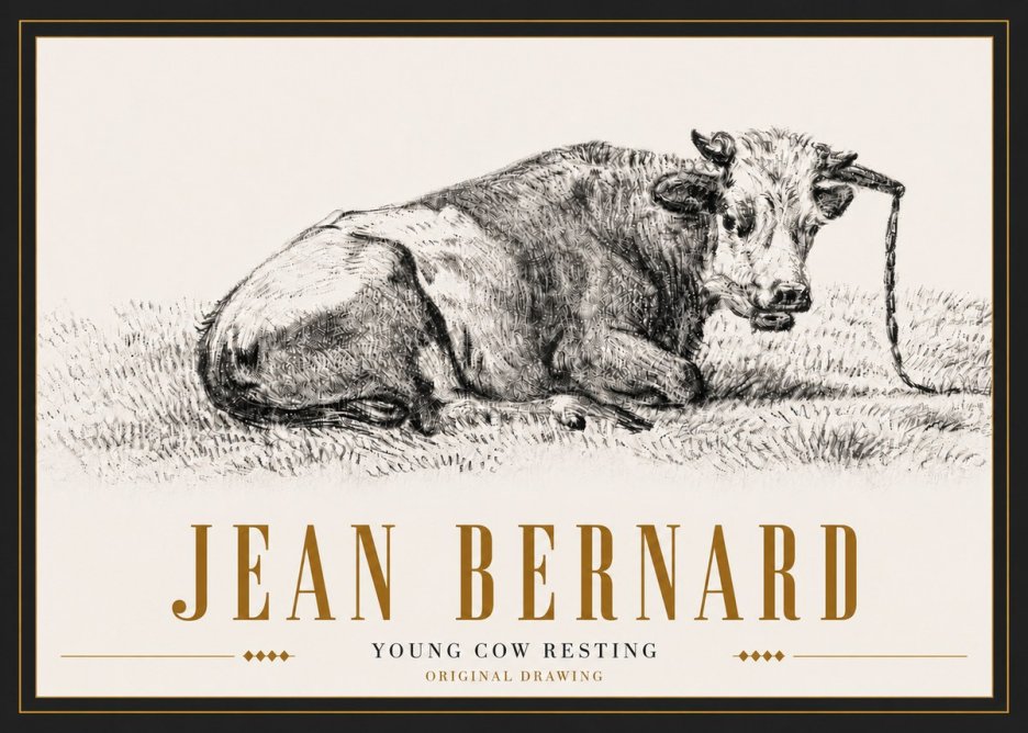 Jean Bernard Young Cow Resting No5 - Juliste