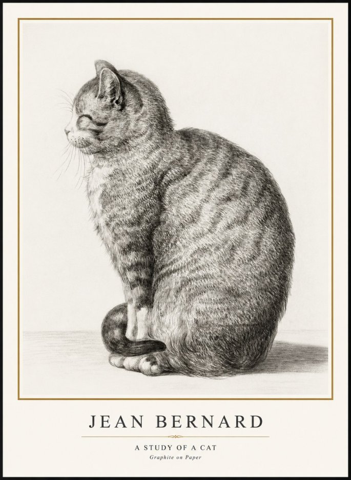 Jean Bernard Cat in Profile No3 - Juliste