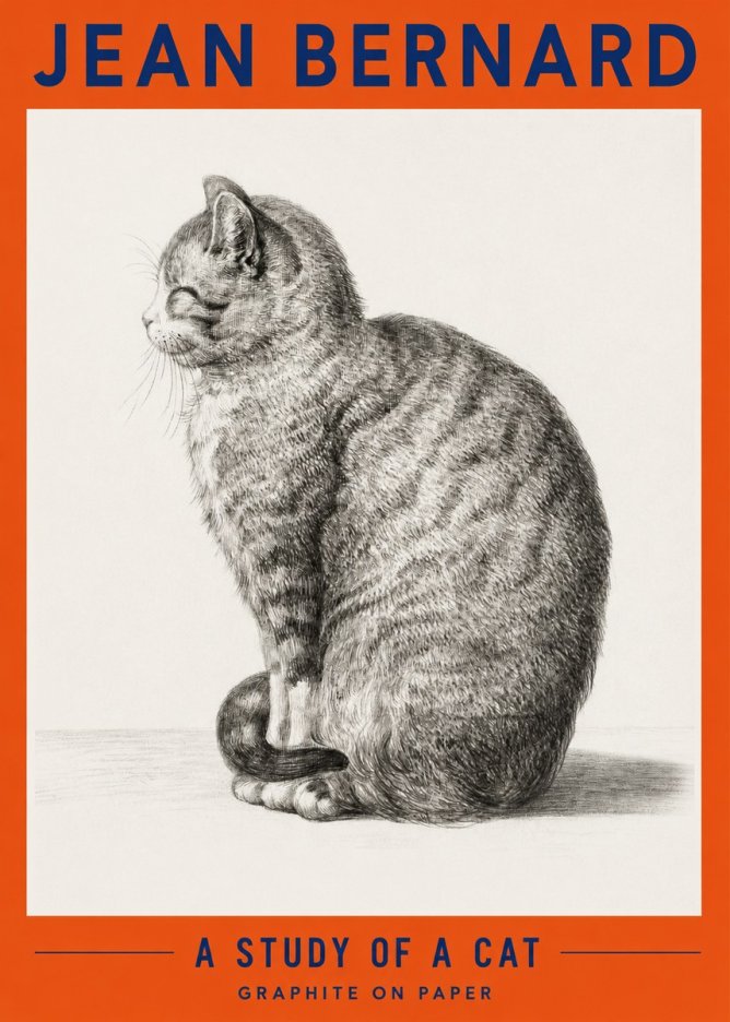 Jean Bernard Cat in Profile No4 - Juliste