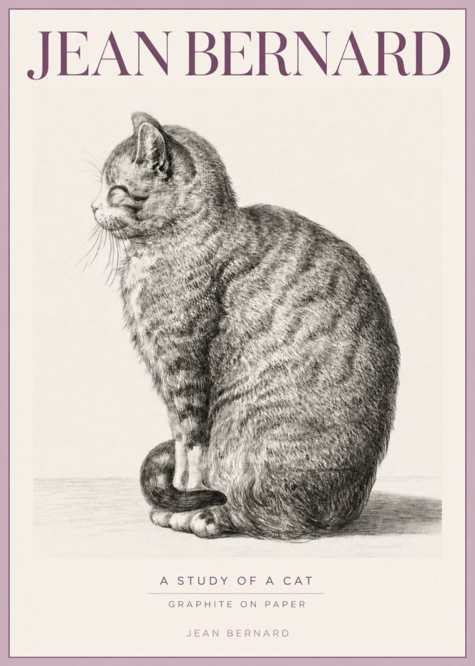 Jean Bernard Cat in Profile No5 - Juliste