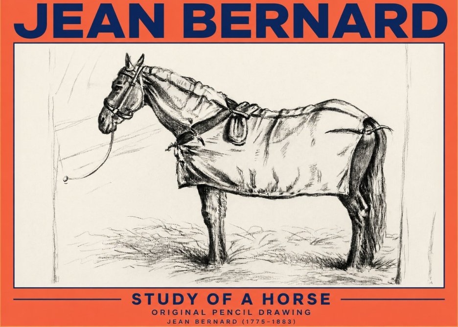 Jean Bernard Study of a Horse XI No3 - Juliste