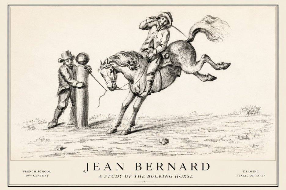 Jean Bernard A Study of the Bucking Horse No1 - Juliste
