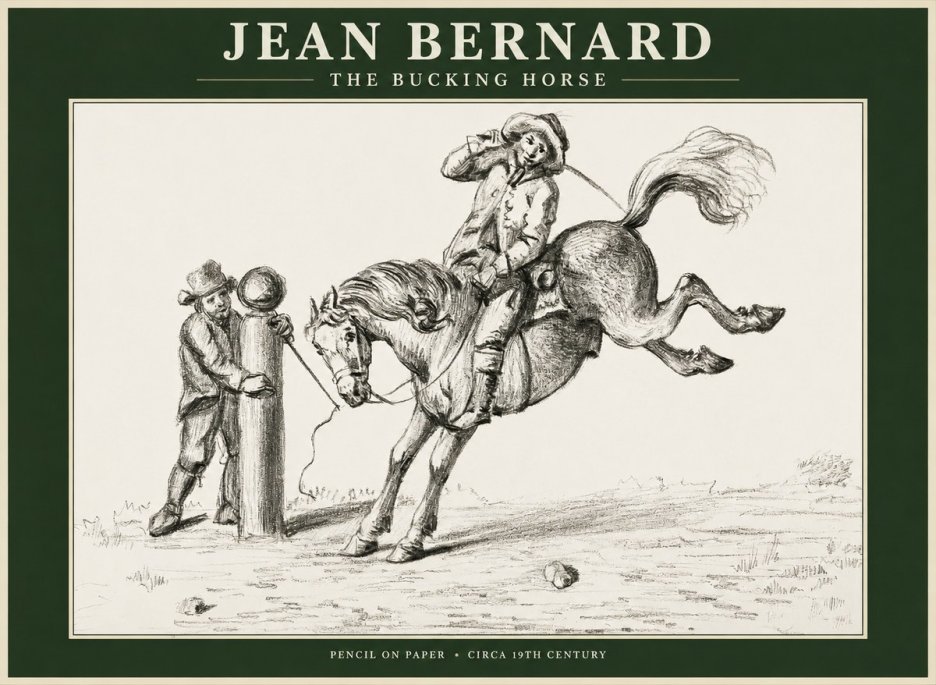 Jean Bernard A Study of the Bucking Horse No2 - Juliste