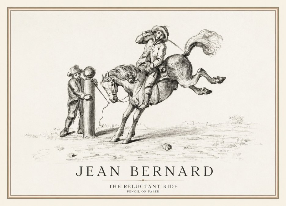 Jean Bernard A Study of the Bucking Horse No3 - Juliste