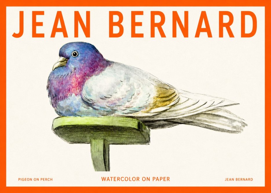 Jean Bernard Pigeon on Perch No2 - Juliste
