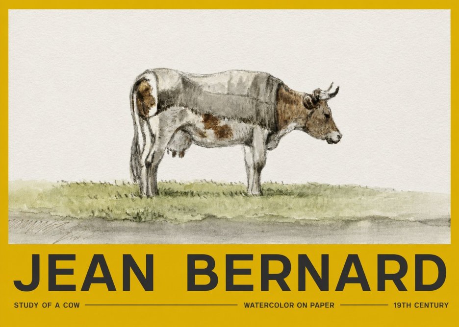 Jean Bernard Study of a Cow XIV No2 - Juliste
