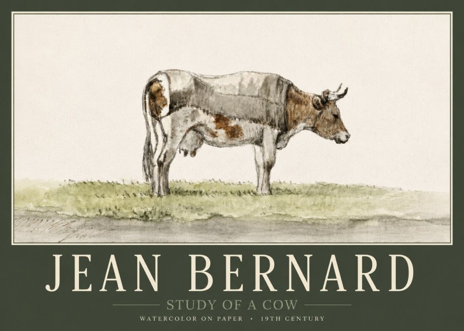 Jean Bernard Study of a Cow XIV No3 - Juliste
