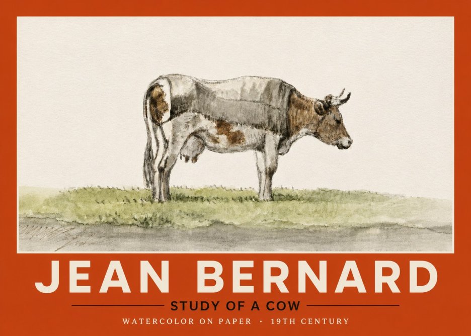 Jean Bernard Study of a Cow XIV No4 - Juliste